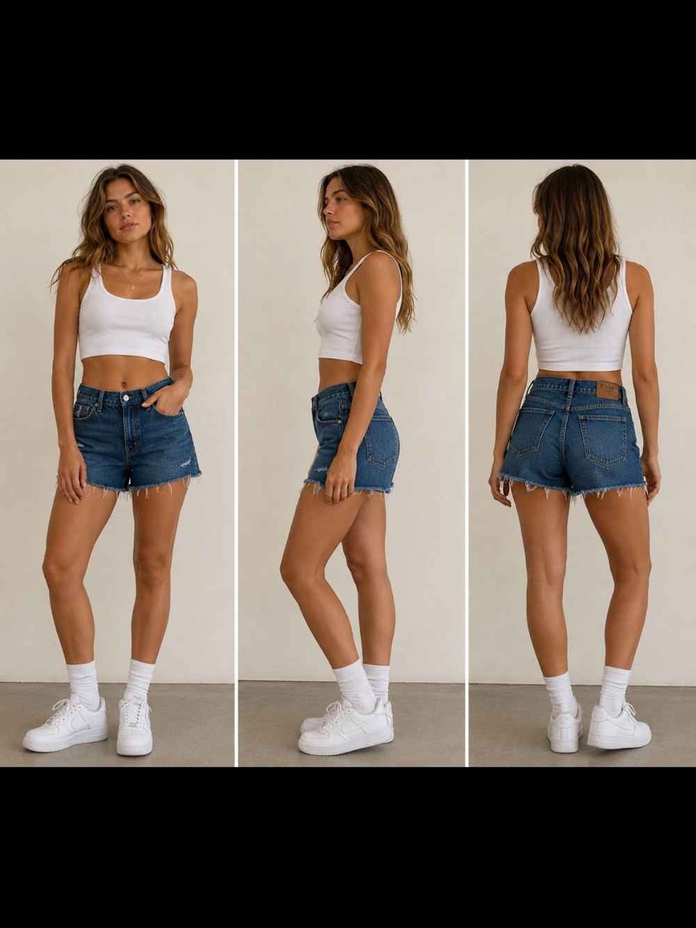 Polo Ralph Lauren Denim Cutoff Shorts Mens Size 32 Blue Raw Hem Distressed Y2K